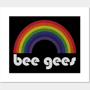 Bee Gees / Vintage Rainbow Design // Fan Art Design Posters and Art